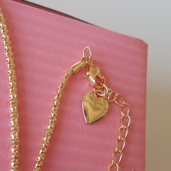 Betsey Johnson Style Necklace Rose with Crystal Pendant Chain - Picture 6 of 12